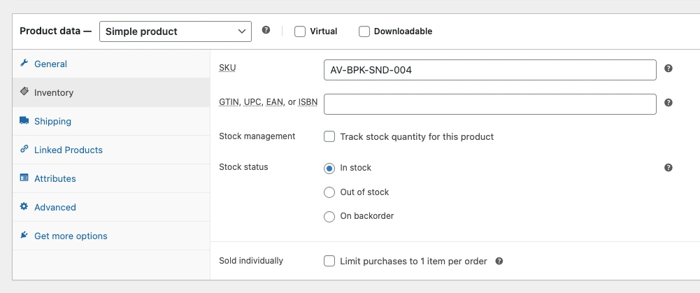 WooCommerce inventory management