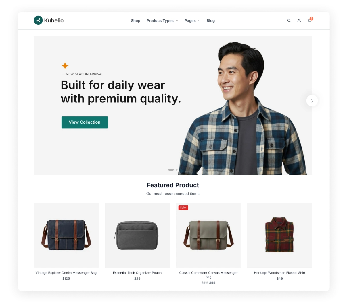 Kubelio Free WooCommerce theme