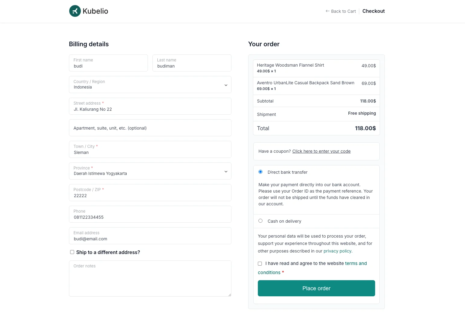 kubelio-demo-checkout-preview
