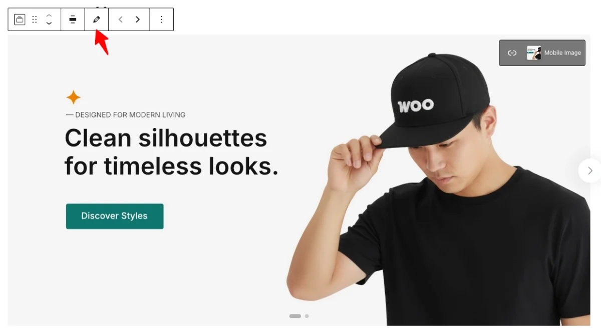 Edit slider image using the WordPress block editor