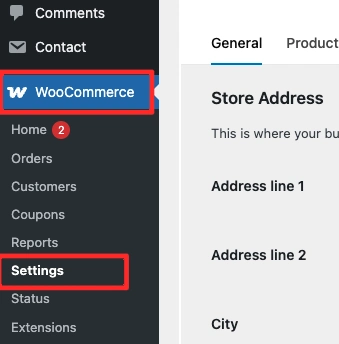 Open the WooCommerce settings page in the WordPress dashboard