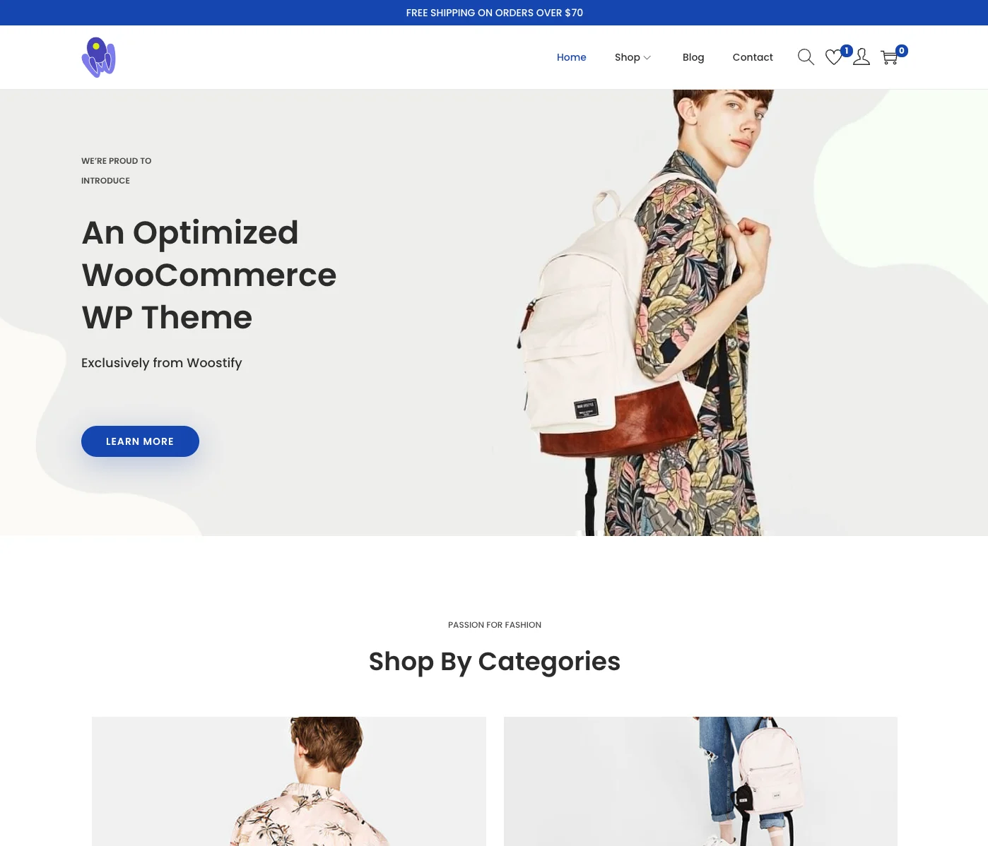 Woostify demo — lightweight WooCommerce theme with niche-ready starter templates